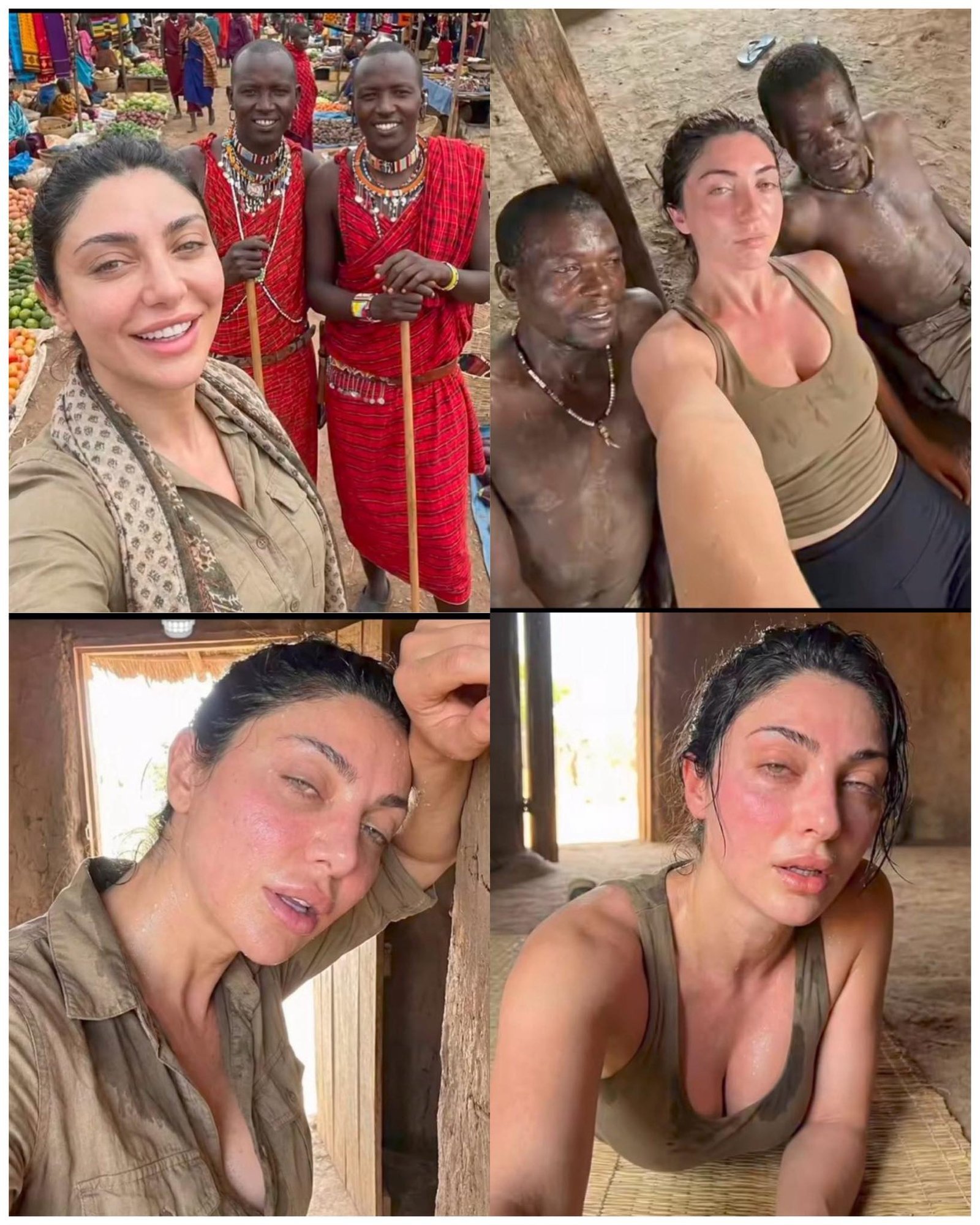 Woman touring Africa is going viral over her before and after pictures with some tribes men…see more