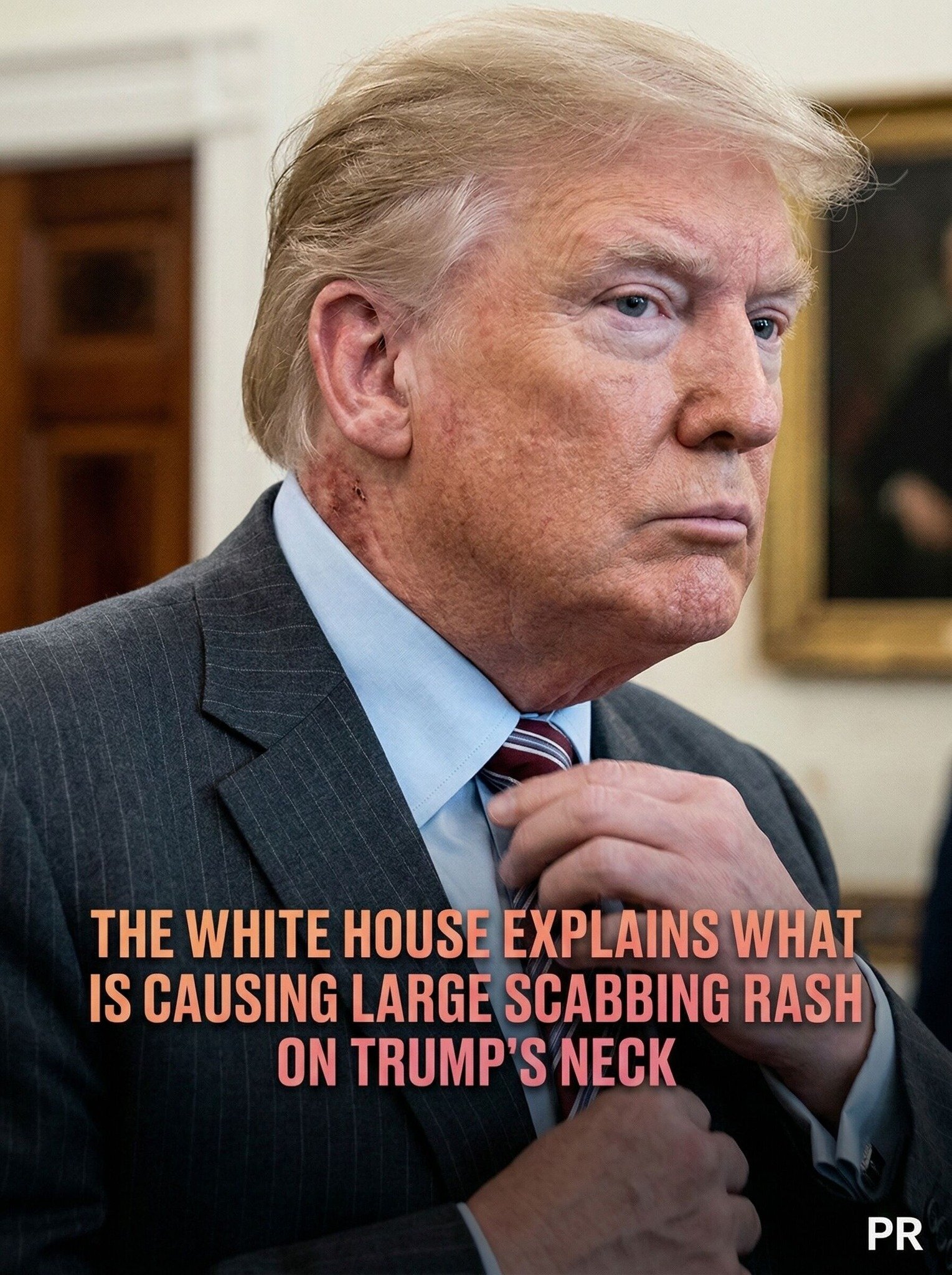 The White House explains what is causing large scabbing rash on Trump’s neck