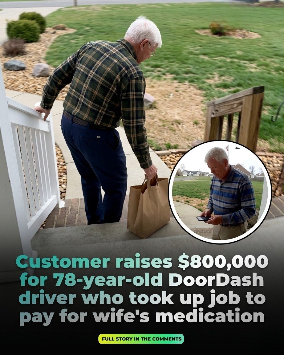 Customer Raises $800,000 for 78-Year-Old DoorDash Driver Who Took the Job to Pay for His Wife’s Medication, Sparking an Outpouring of Generosity, Media Attention, and Community Support, While Highlighting the Struggles of Seniors, the Power of Kindness, and How One Small Act Can Transform Lives in Ways No One Could Have Imagined