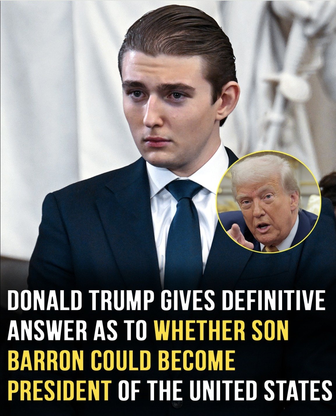 Donald Trump gives answer to whether son Barron could become president of the US