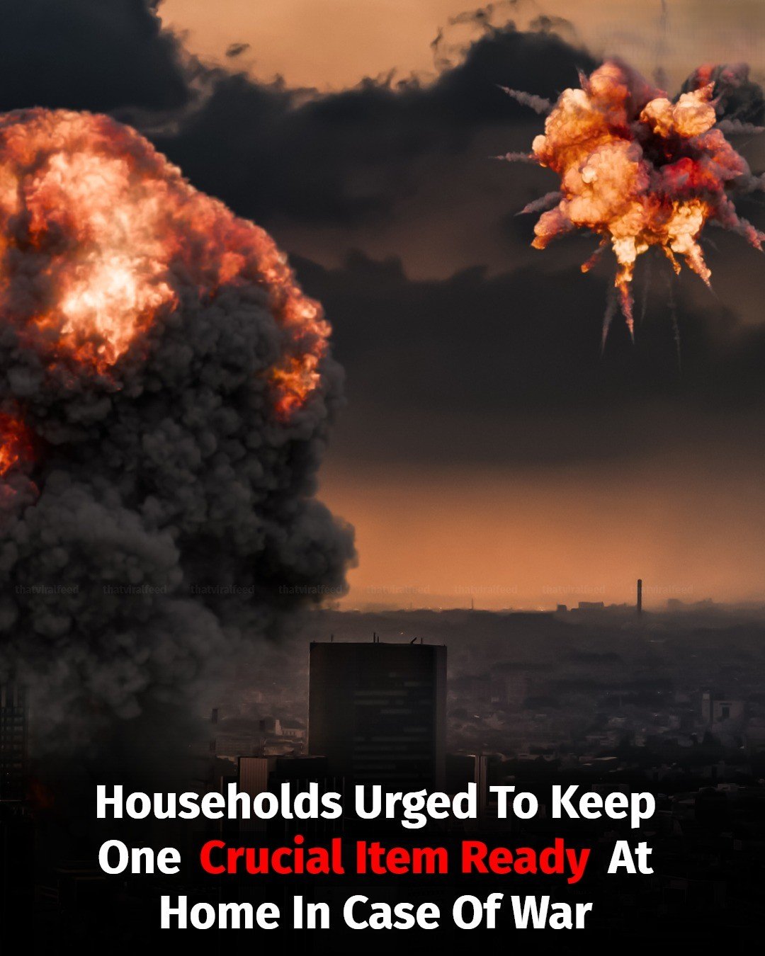 Households Advised To Keep One Key Item Ready At Home In Case Of A Major Emergency Or War