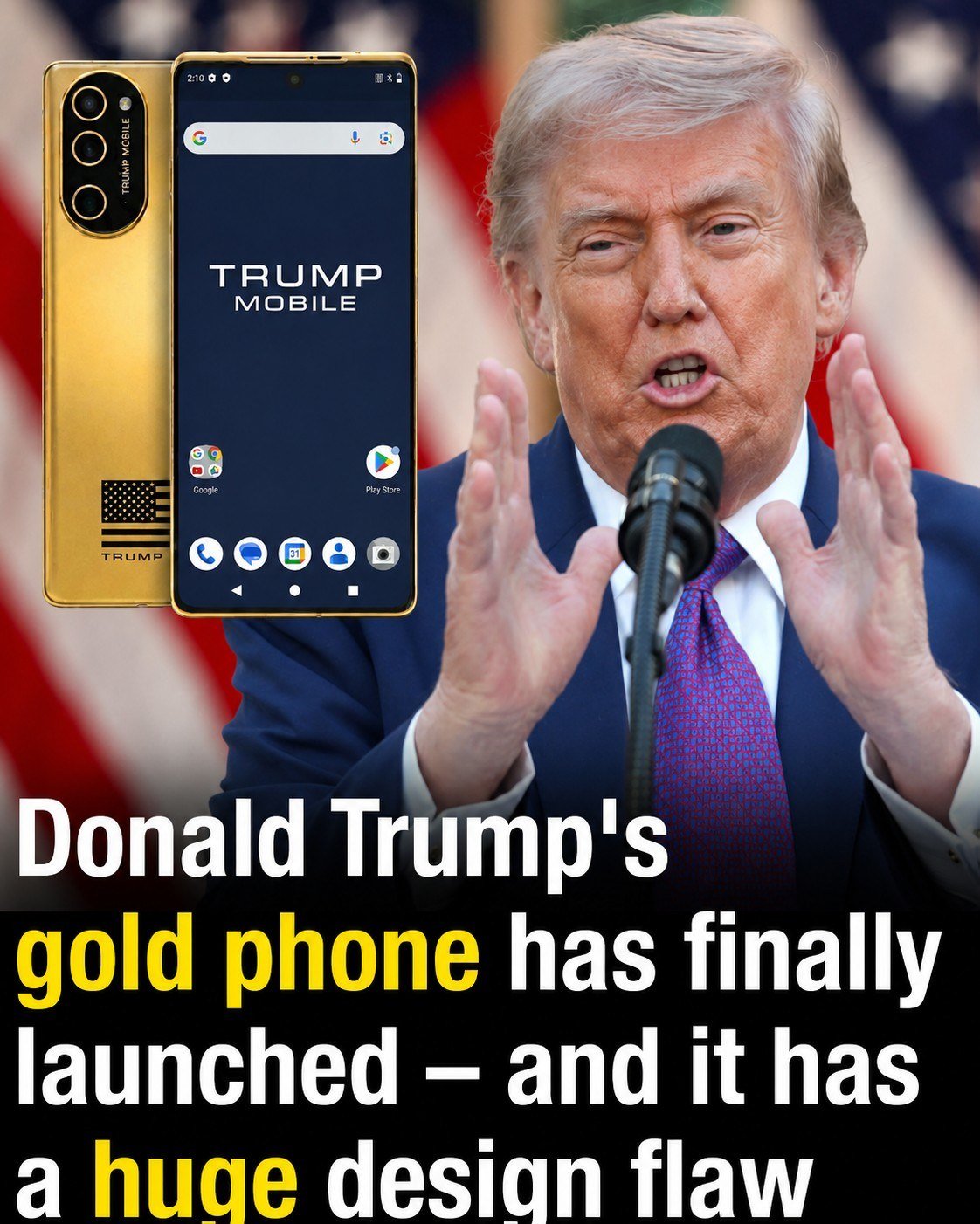 Donald Trump’s $499 gold phone has finally launched – and it has a huge design flaw